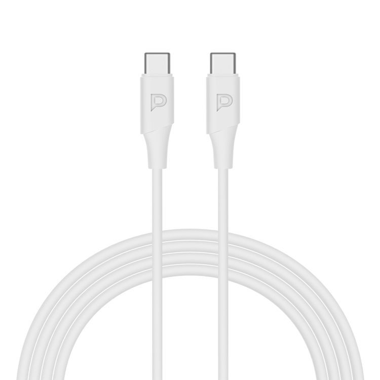 كيبل باورولوجي باور سينك فليكس من USB-C إلى USB-C بطول 1.2 متر، مع عمر افتراضي يصل إلى 10000 انحناءة، وشحن سريع ونقل بيانات، مصنوع من مادة TPE المقولبة، وسرعة نقل بيانات تصل إلى 480 ميجابت في الثانية، وتوصيل الطاقة بقوة 60 واط - أبيض.