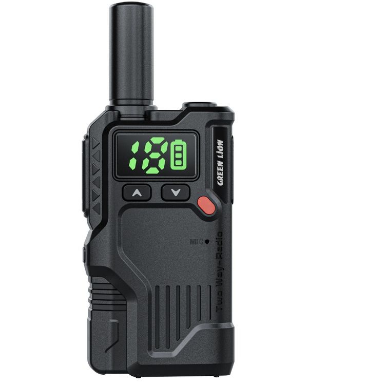 جهاز اللاسلكي Green Lion GPX600 مع 16 قناة تناظرية، شاشة فوسفورية واضحة، تحكم في مستوى الصوت بـ 8 درجات، مدى إرسال 2-4 كم، وقت عمل لمدة 4-5 أيام - أسود