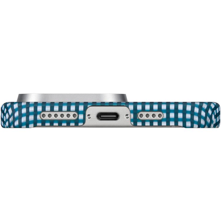 Pitaka Ultra Slim Case for iPhone 16 Pro, Compatible with MagSafe, 3D Grip Textured, Raised Camera Lip - Ocean Blue