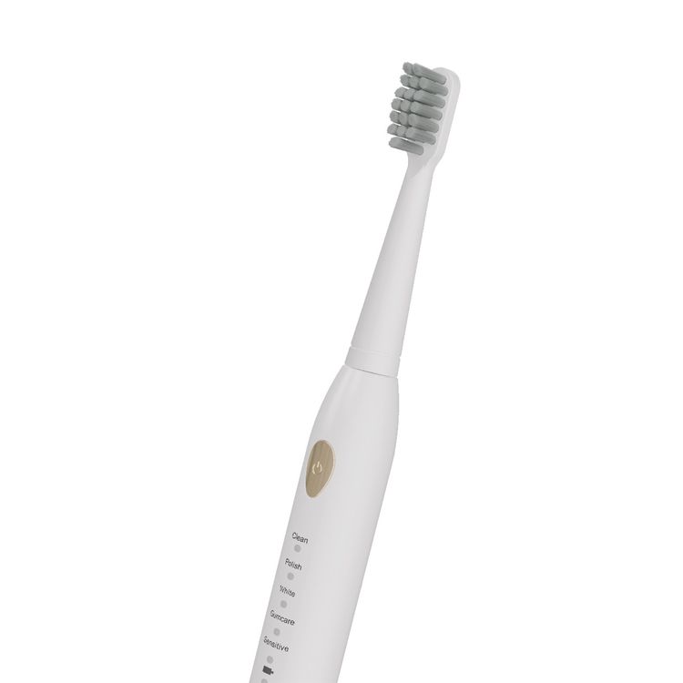 Green Lion Sonic Plus Rechargeable Toothbrush with LED Indicator, 500mAh Battery, 35 Days Working Time, 33000VPM Vibration, 30 Seconds Interval, 2 Minutes Smart Timer, Dual Replacement Brushes - White