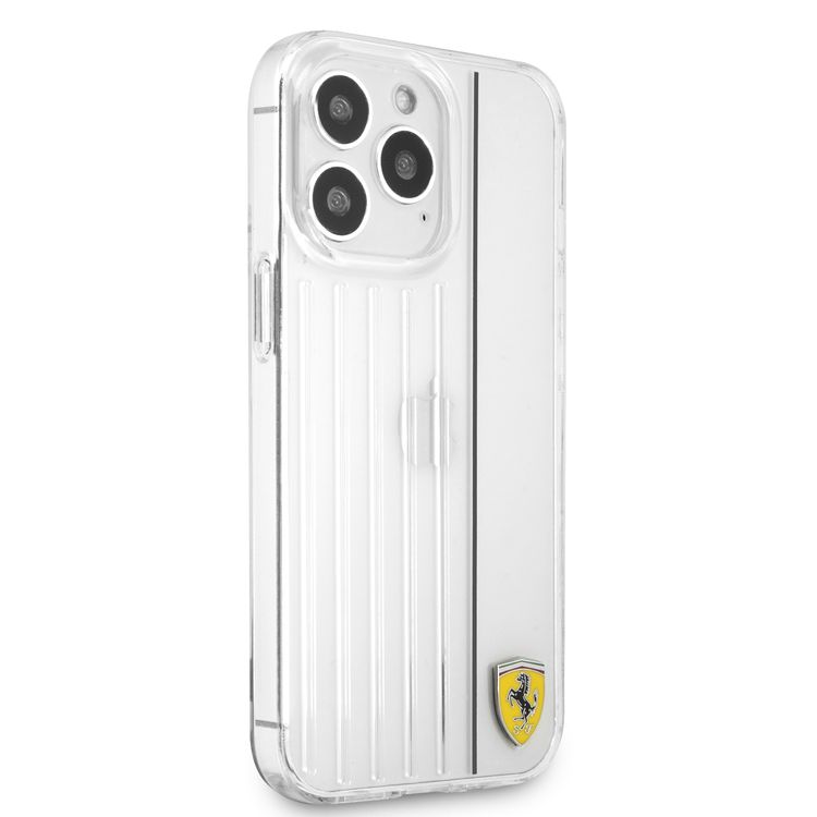 CG MOBILE Ferrari PC/TPU Hard Case with 3D Lines Contrasted Compatible for iPhone 13 Pro (6.1") Anti-Scratch, Easy Access to All Ports