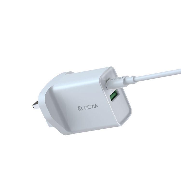 Devia Smart Series PD & QC Quick Charger UK 20W - White