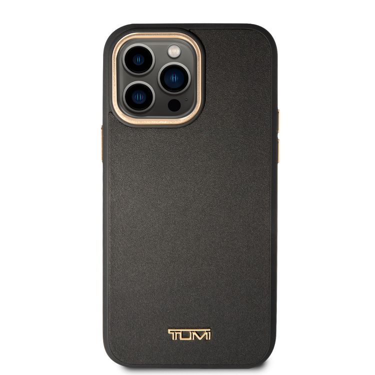 Tumi Women Smooth Leather Hard Case iPhone 14 Pro - Black