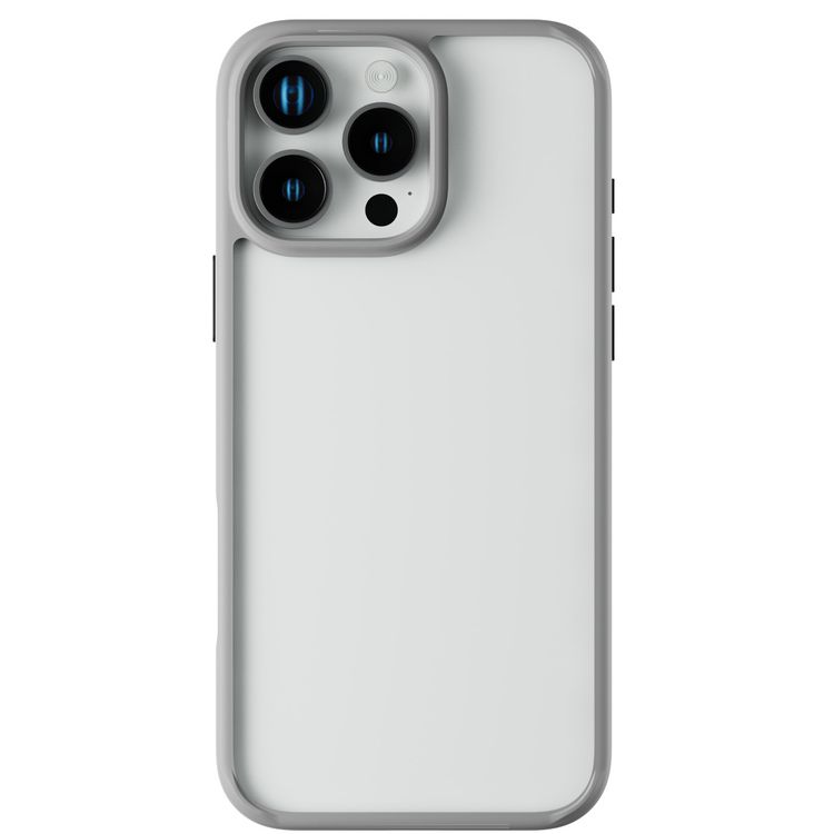 Levelo Solo Case for iPhone 16 Pro Max with Clearview Technology, Matte TPU Bumper, Comfortable Grip, Impact-Resistant Corners, 3H Scratch Resistance - Gray