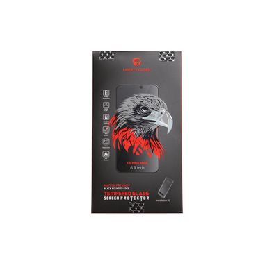 واقي شاشة Liberty Guard لهاتف iPhone 16 Pro Max مع غطاء كامل للخصوصية، زجاج مقسّى، حافة مستديرة 2.5D، لمسة نهائية غير لامعة، معزز ثلاثيًا، طلاء مضاد للتآكل، صلابة 9H، مضاد للخدش، مضاد لبصمات الأصابع، وظيفة مضادة للكهرباء الساكنة - أسود غير لامع