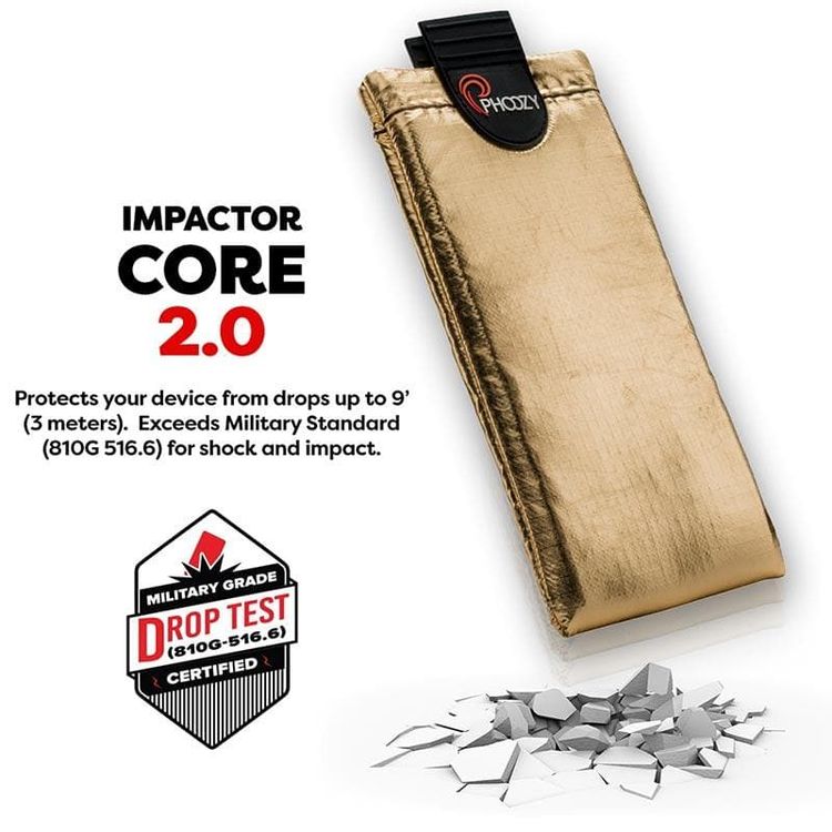 Phoozy XP3 Series Thermal Mobile Phone Case Capsule with Internal Stash Pocket, Insulated Ultra-Slim Weatherproof Pouch, Floating Case Bag, Multi Attachment Strap Gold-Medium