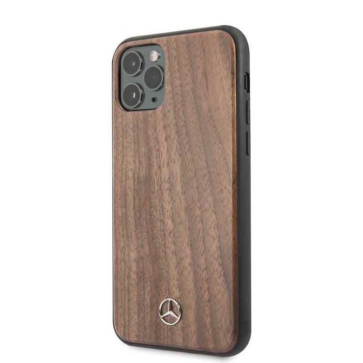 Mercedes-Benz Walnut Hard Case For iPhone 11 Pro Max - Brown