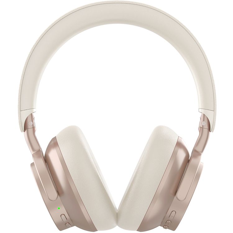 Powerology Astro ANC Wireless Headphones with Up to 40 Hours Play Time, Wireless & Wired Modes, Bluetooth Version 5.4, Customizable LED Lights, 600mAh Battery, Ergonomic Design, 95 Hours Standby Time, 40mm Driver Size - Beige