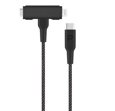 Powerology 1.2m/4ft Braided Cable USB-C to USB-C and Ligh...