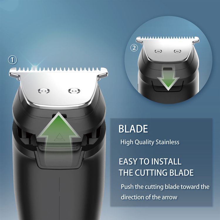 Porodo Lifestyle Multipurpose Beard Trimmer with Up to 120 Minutes Working Time, Stainless Steel Blade Material, 600mAh Battery Capacity, Digital Display, Wide T-Blade - Black