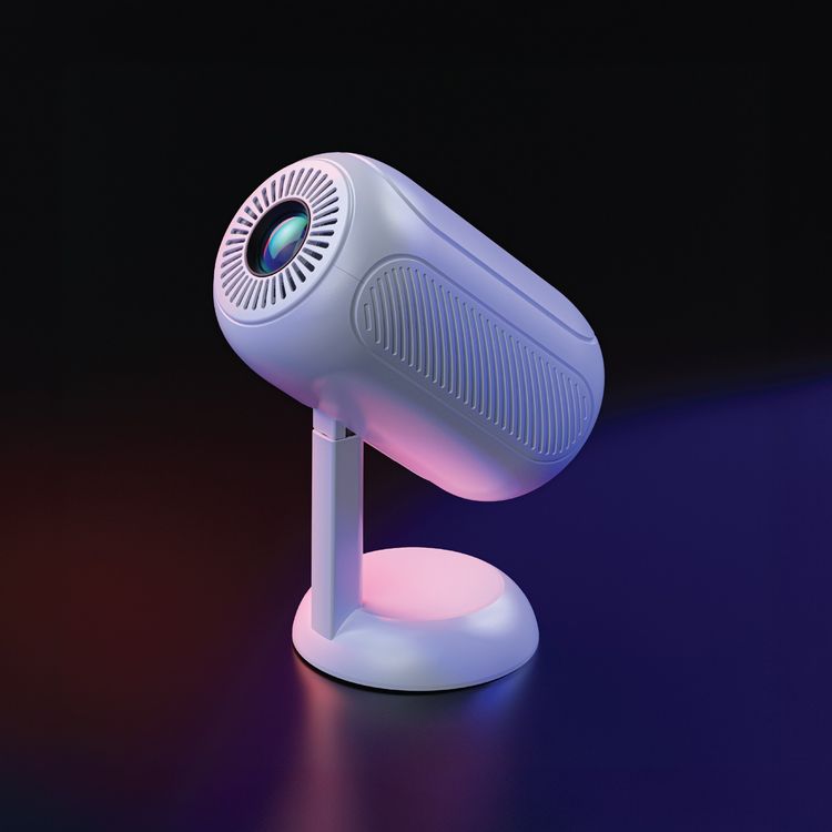 Green Lion Venus 4K Portable Projector, Elegant & Portable, Wireless/Wired Screen Casting, Support 4K Video Playback, Hidden Bracket Projector, HIFI Sound Quality, Flexible Installation, 1GB Ram & 8GB Rom - White