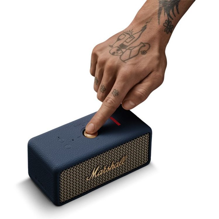 Marshall Emberton III Compact Portable Wireless Speaker with More than 32 Hours of Playtime, IP67 Water Resistance Level, Bluetooth Version 5.3, Built-in Microphone - Midnight Blue