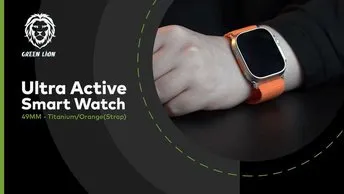 Green Lion Ultra Active 49mm Smart Watch in UAE | Bluetooth Call & Camera - Titanium / Orange |  (GNUTSW49TIOG)
