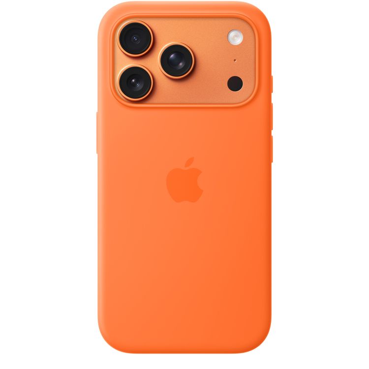 Apple iPhone 17 Pro Max Silicone Case with MagSafe, Anti-Scratch, Drop Protection, Soft Microfiber Lining, Built-in Powerful Magnets - Orange