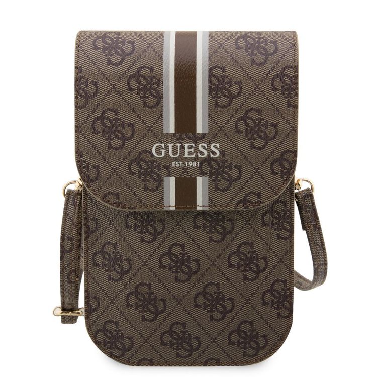 Guess Wallet 4G With Stripes Pattern - Brown