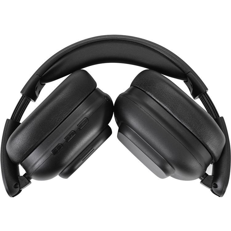 Porodo Soundtec Touchwave ANC Headphones with Detachable Touch Screen, 300mAh Battery Capacity, USB-C Charging Port, 2 Hours Charging Time, Bluetooth Version 5.4, 10m Transmission Range, Up to 29 Hours Play Time, Built-in Microphone, Immersive Audio, Compact Foldable Design - Black