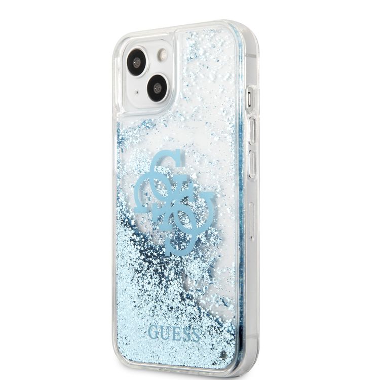CG MOBILE Guess Liquid Glitter Case with 4G Electroplated Logo Compatible for iPhone 13 (6.1") Anti-Scratch, Easy Access to All Ports, Shock Absorption