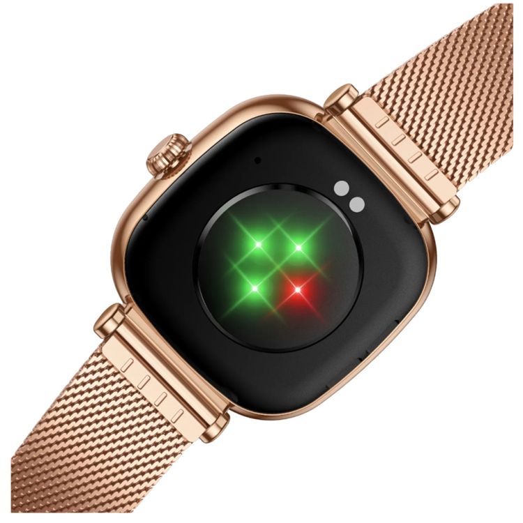Green Lion Princess Smart Watch, Extra Strap Included, Find Watch, Blood Pressure,  Sleep Monitoring,  Music Control, Call & Social Notifications - Glossy Gold