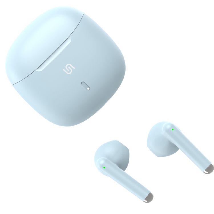 Porodo Soundtec Papillon True Wireless with Ergonamic Design, Touch Control, Auto-Pair, HiFi Audio, Deep Bass, 5 Hours Playtime, Type-C Charging - Blue