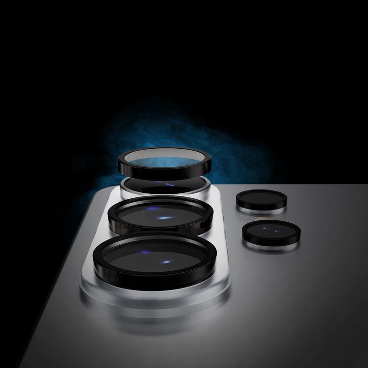 Levelo Lucentquint Camera Lens Protector with Anti-reflective Coating, Samsung Galaxy S26 Ultra Devices Compatibility, 99% Light Transmittance, Durable-Sided AR Glass, Oleophobic Coating, Resilient Glass, Scratch Resistance, 0.3mm Elevated Edge, 0.3mm Elevated Edge - Black