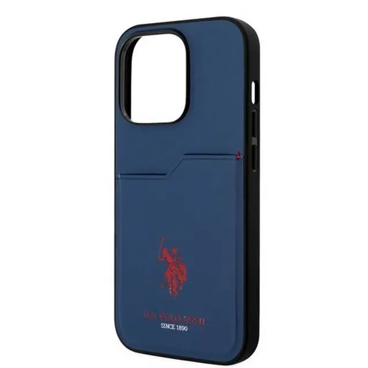 U.S.Polo Assn. PU Card Slot DH Hard Case  - Navy - iPhone 15 Pro Max