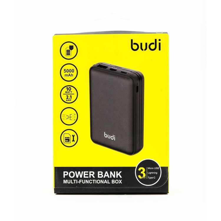 Budi Multi Functional Box 10W PowerBank - Black