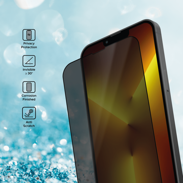 واقي شاشة Liberty Guard Matte Privacy Full Cover بحافة مستديرة لهاتف iPhone 13 Pro Max، مضاد للصدمات والتأثير - الخصوصية