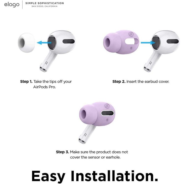غطاء Elago Airpods Pro Earbuds Plus مع أطراف مدمجة (6 أزواج)