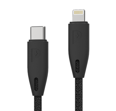 Powerology Fast Charging Cable, [MFi Certified] USB C to Lightning Braided Fast PD Charge 1.2 meter / 4 feet with iPhone 12 Pro Max/12 Mini/12, 11 Pro Max/11 Pro/11, XS Max/XS/XR/X, 8 Plus/8 (Black)