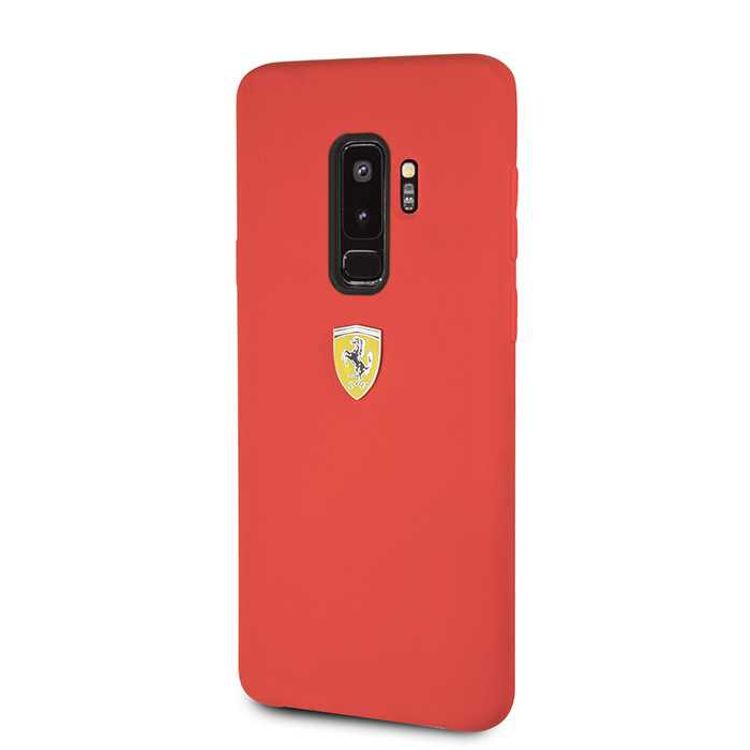 CG MOBILE Ferrari SF Silicone Phone Case Compatible for Samsung Galaxy S9 Plus | Protective Mobile Case Officially Licensed - Red