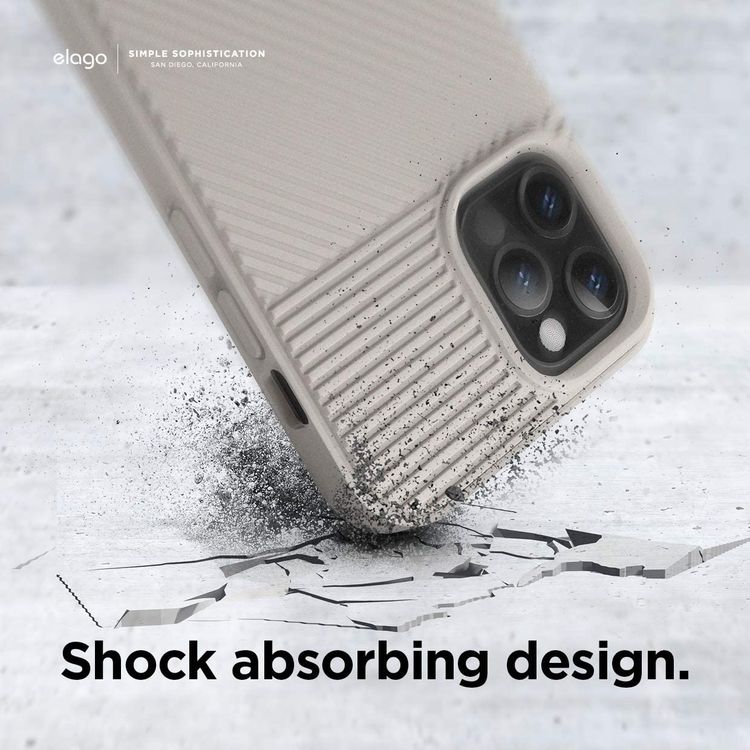 Elago TPU Cushion Case Compatible for iPhone 12/12 Pro (6.1") - Stone
