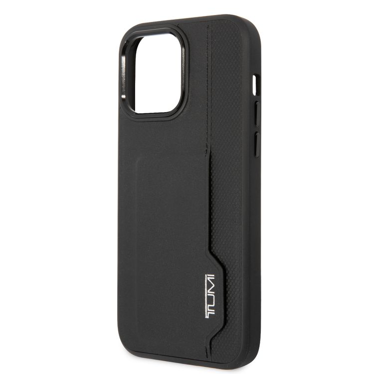 Tumi HC Leather Case With Vertical Card Slot iPhone 14 Pro - Black