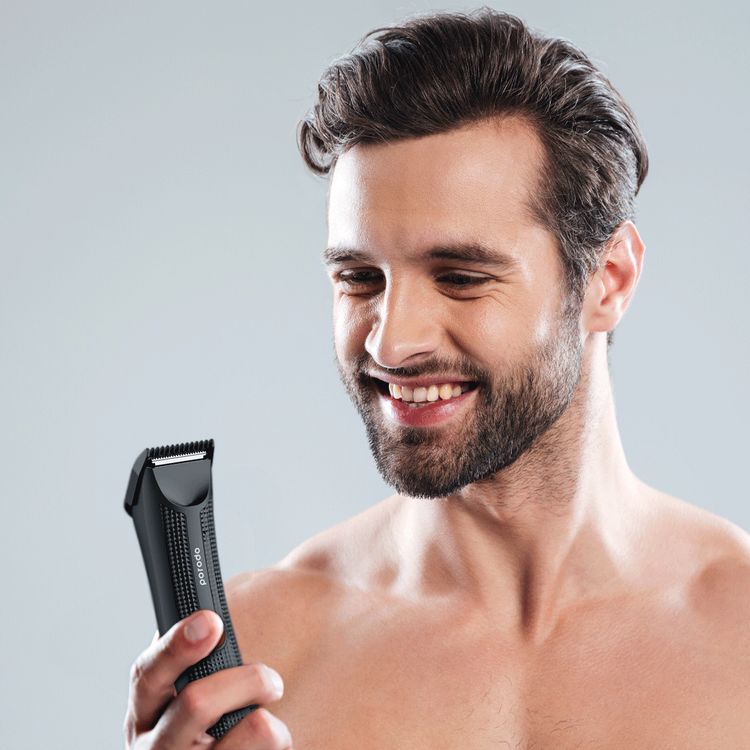 Porodo Lifestyle Sensitive Parts Hair Trimmer, 3.7V 600mAh Battery Capacity, 80 Minutes Working Time, 90 Minutes Charging Time, Ergonomic no-Slip Handle, IPX5 Water-Resistant - Black