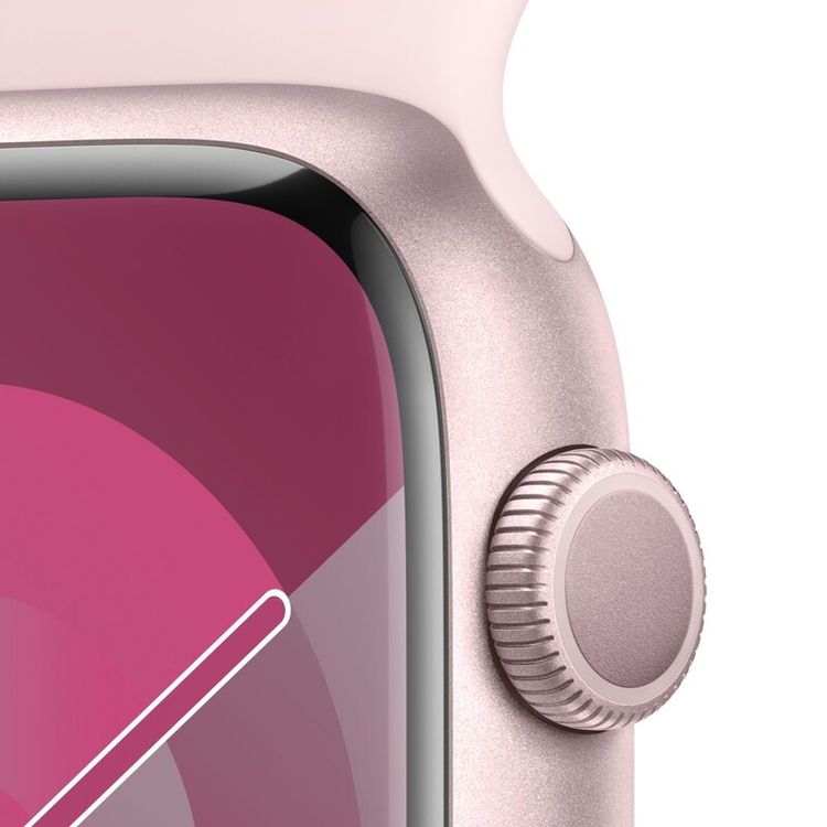 Apple Watch Series 9 [GPS 45mm] with Pink Aluminum Case & Light Pink Sport Band | M/L