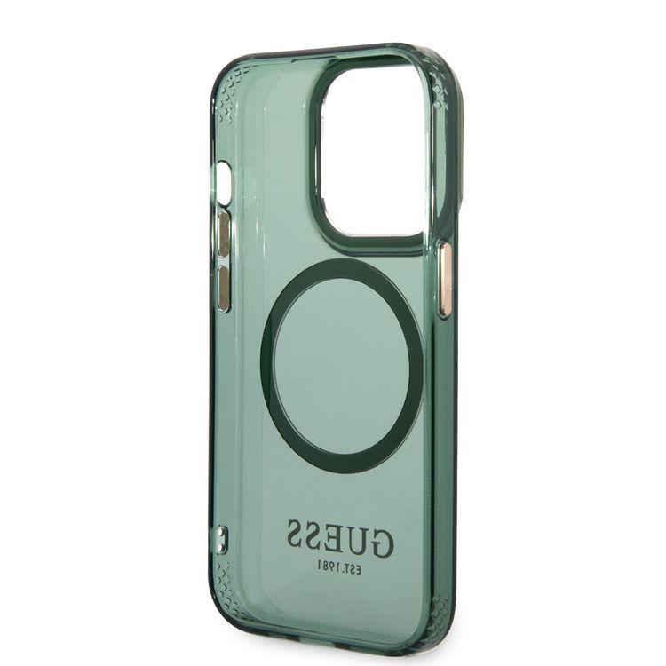 Guess Magsafe Case With Translucent Gold Outline - iPhone 14 Pro - Kaki
