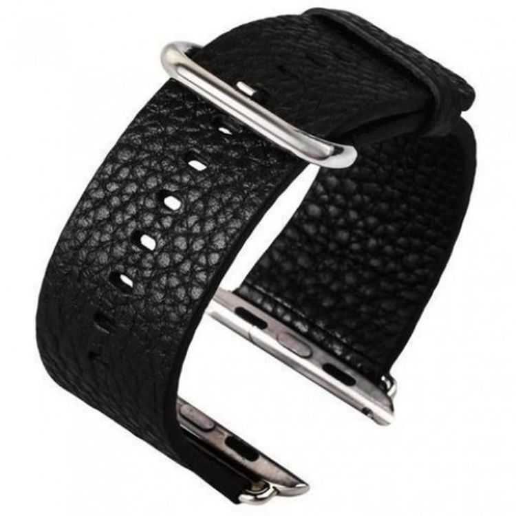 Coteetci WH5263 Leather WAtchband for iWatch 44mm-Black