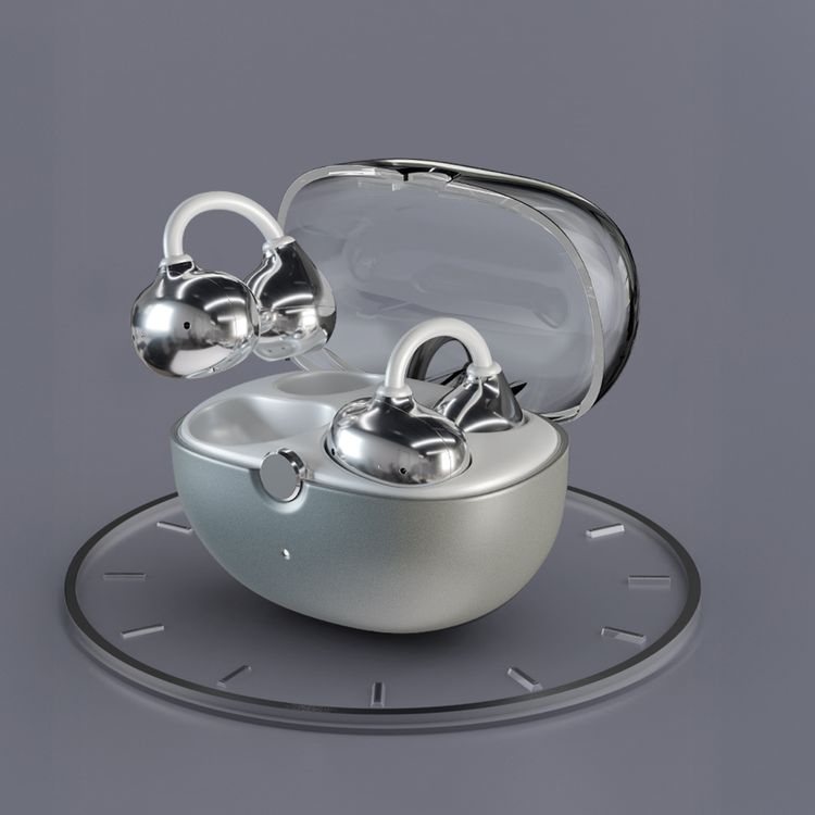 Green Lion Malibu Wireless Earbuds with Voice Assistant, Lightweight Design, Clear Voice Calls, Open-Ear Audio, Bluetooth Version 6.0, 180 Days standby Time, Up to 12 Hours Playtime, Type-C Charging Port, Smart Touch Control - Gray