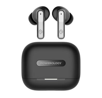 Powerology Hybrid True Wireless Earbuds with ANC + ENC, 6...