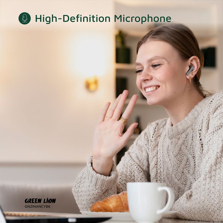 سماعات الأذن Green Lion ZINC Y TWS مع ميزة إلغاء الضوضاء النشطة ANC، بعلبة من سبيكة الألومنيوم، ميكروفون عالي الدقة، تقليل الضوضاء بمقدار 25 ديسيبل، نطاق نقل يصل إلى 10 أمتار - اللون الأسود.
