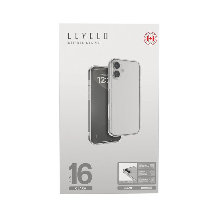 Levelo Clara Case for iPhone 16 Pro Plus with Clearview Technology, 3H Scratch Resistance - Clear