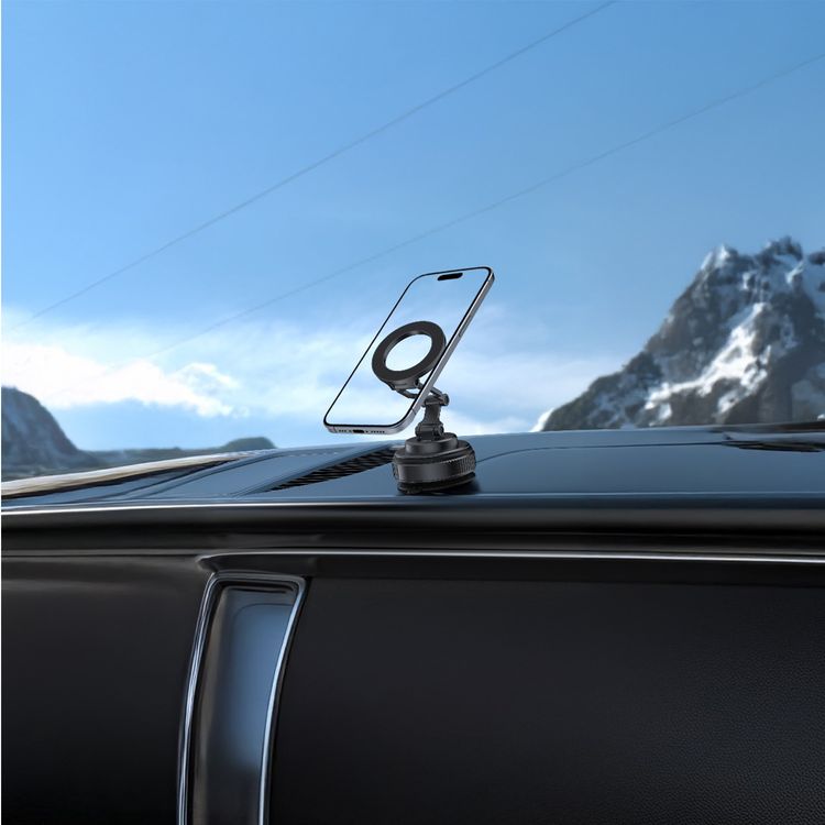 Green Lion GX-36 Suction Phone Holder with Strong Suction Cup, Manual Rotary Base, Foldable Design, 3-AXIS Adjustment, 360° Rotation,  20 × N52 Magnets, 1.5kg Adsorption Force - Gray