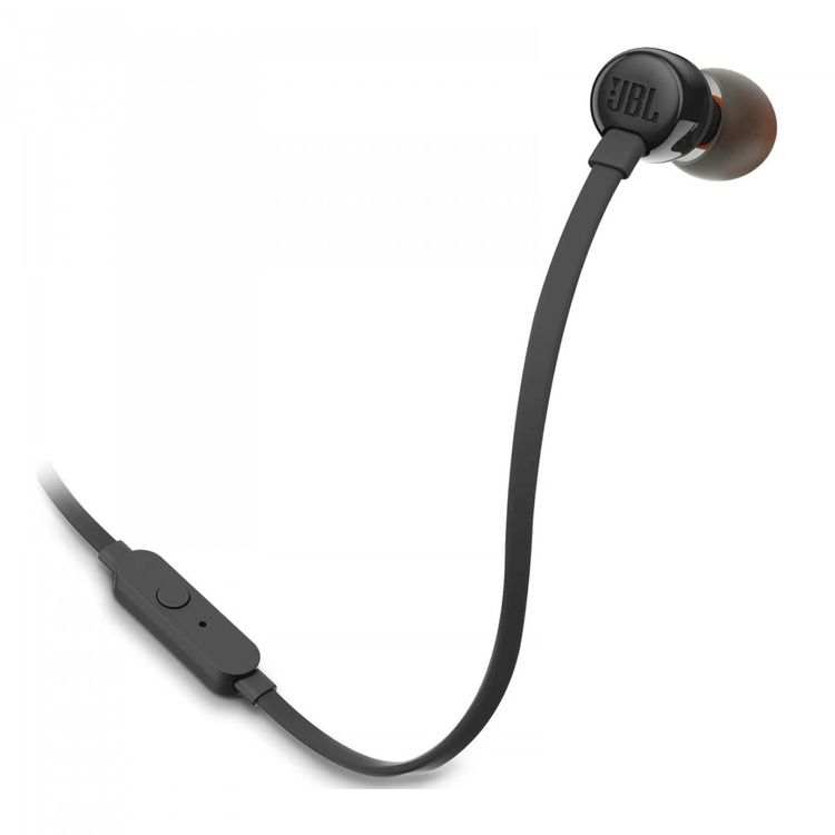 JBL T110 Wired Universal In-Ear Headphones, 6 Hours Battery Life, 2 Hours of Charging Time, Anti-Tangle Design - Black
