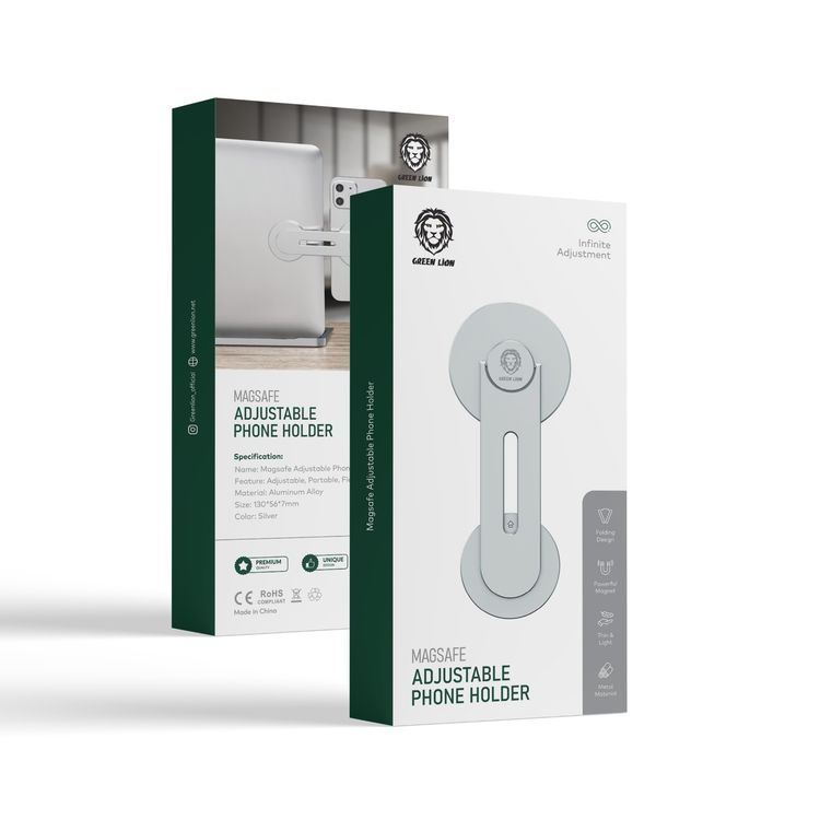 Green Lion Magsafe Adjustable Phone Holder - Silver
