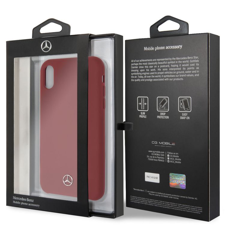 CG MOBILE Mercedes-Benz Silicone Phone Case with Microfiber Lining for iPhone Xr Officially Licensed - Red