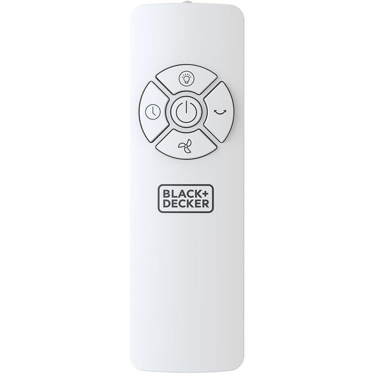 Black+Decker 2 in 1 Bladeless Fan, 85cm with 70W Tropical Motor, Cool-White LED Lamp, 60° Wide Oscillation, Low Noise, Remote Control, Wooden Trim, Covers 40m² – White