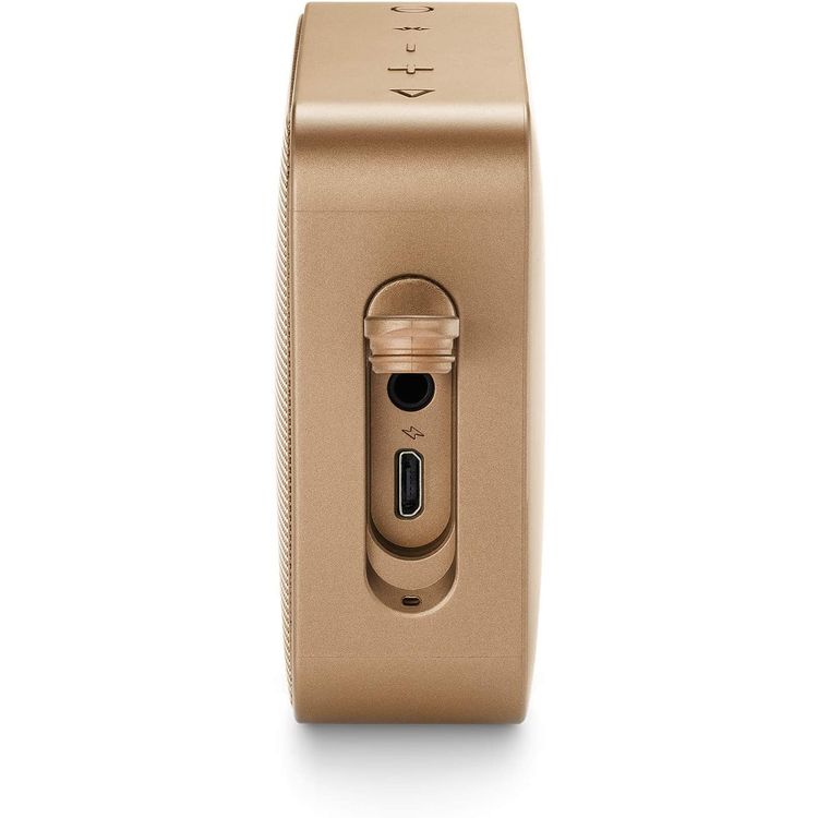 JBL GO 2 Portable Wireless Bluetooth Speaker, 5-hours Playtime, IP67 Waterproof Feature, Speaker Built-in Noise-Cancelling Speakerphone - Champagne Gold