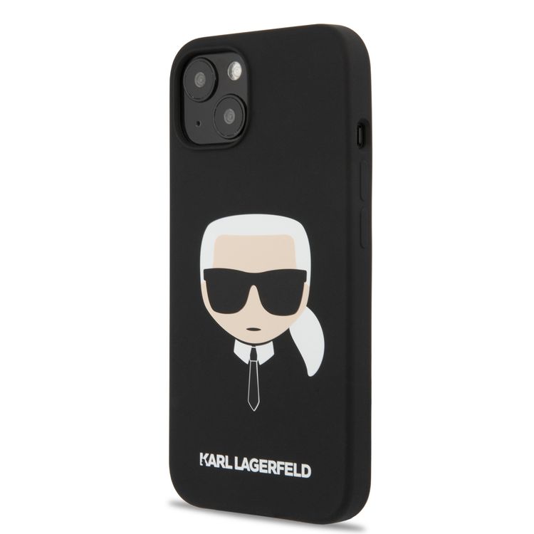 CG MOBILE Karl Lagerfeld Liquid Silicone Case Karl`s Head Compatible for iPhone 13 Mini (5.4") Shock & Scratch Resistant, Easy Access to All Ports, Drop Protection Back Cover