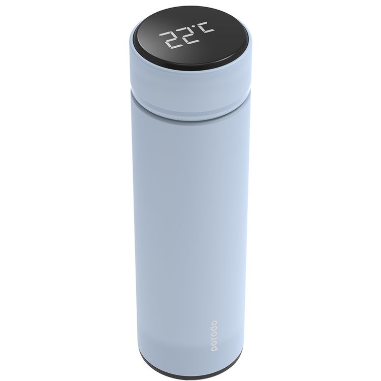 Porodo Smart Water Bottle with Temperature Indicator, 500ml Capacity, Temperature Sensor, LED Touch Sensitive Display - Blue