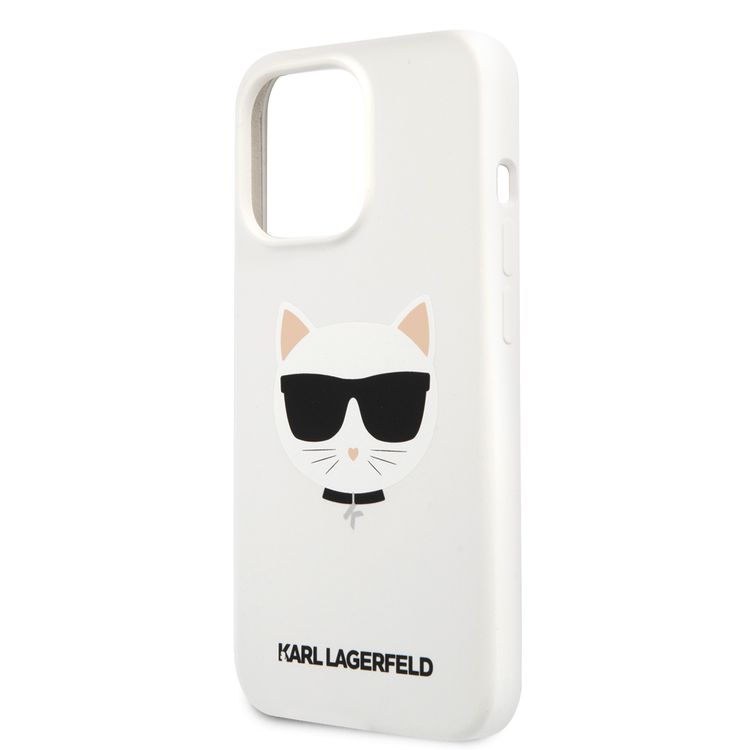 CG MOBILE Karl Lagerfeld Liquid Silicone Case Choupette Head Compatible for iPhone 13 Pro (6.1") Easy Access to All Ports, Anti-Scratch, Shock Absorption