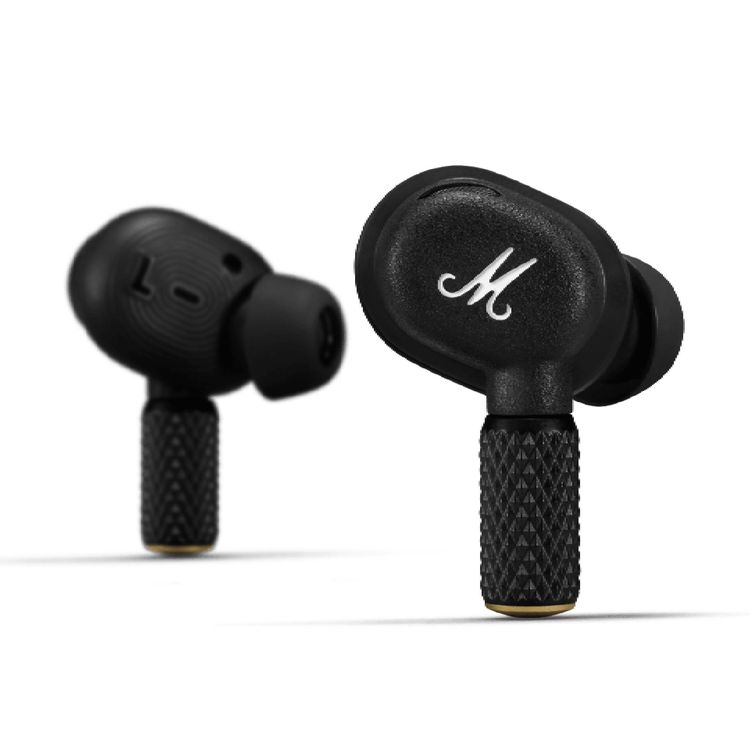 Marshall Motif II Wireless Earbuds with ANC, Touch Controls, Up to 30 Hours Playtime, Fast Charge, Water Resistant, Wireless Charging Compatible, Marshall Signature Sound - Black